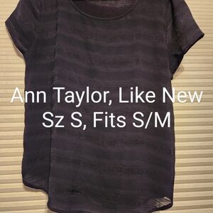 Ann Taylor Black Short Sleeve Tee